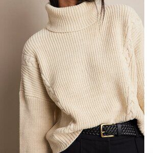 Cable detail oversized knitted sweater